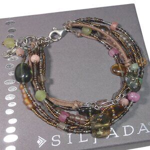 Silpada B2090 Multi Strand Chalcedony Sterling Silver Bracelet .925